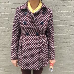Aqua Polka Dot Pea Coat